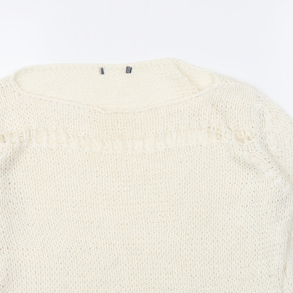 Womens UK Size 4 Preworn Ivory Cape Jumper