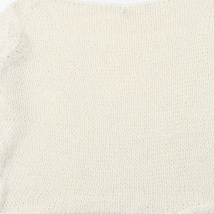 Womens UK Size 4 Preworn Ivory Cape Jumper