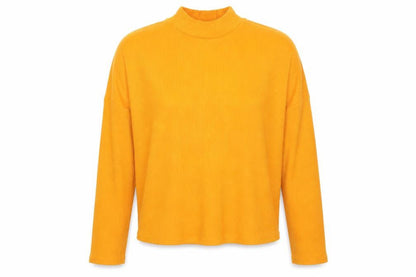 H&M Womens Yellow  Polyester Basic Blouse Size S Mock Neck