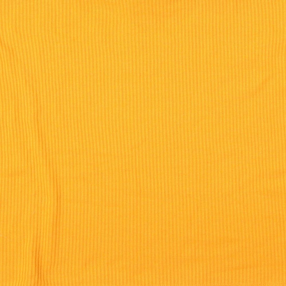 H&M Womens Yellow  Polyester Basic Blouse Size S Mock Neck