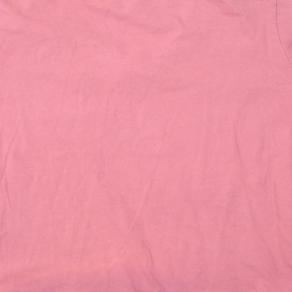 Classics Womens Pink  Cotton Basic Blouse Size 24 V-Neck