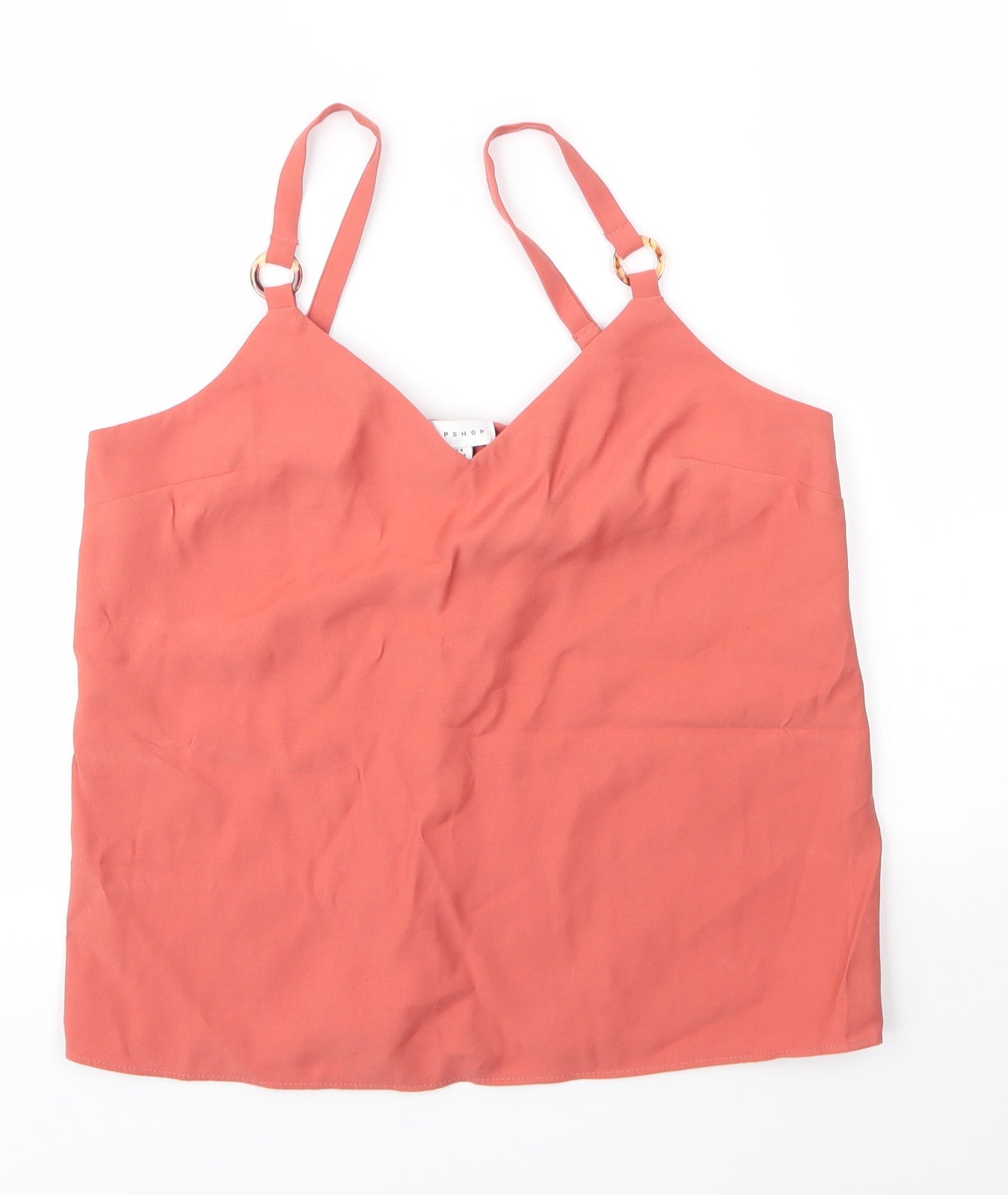 Womens UK Size 8 Topshop Orange Camisole Blouse