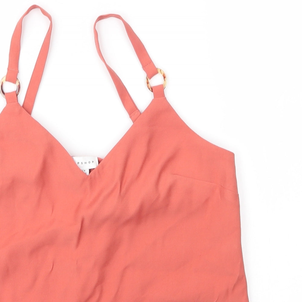 Womens UK Size 8 Topshop Orange Camisole Blouse