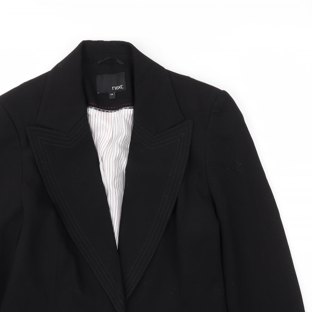 NEXT Womens Black  Vinyl Jacket Blazer Size 12