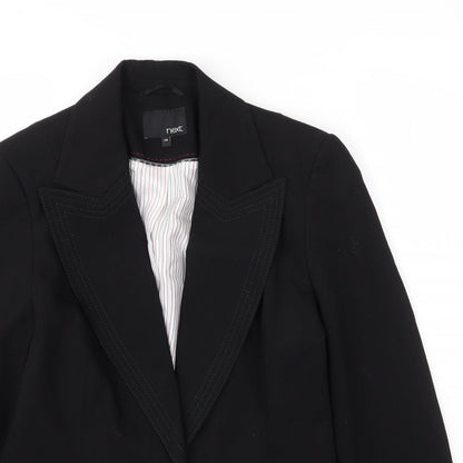 NEXT Womens Black  Vinyl Jacket Blazer Size 12