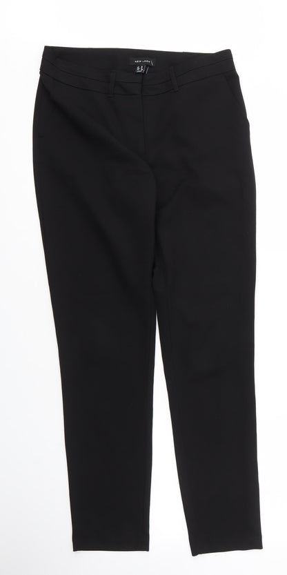 Womens UK Size 10 New Look Regular Fit Carrot Black Trousers