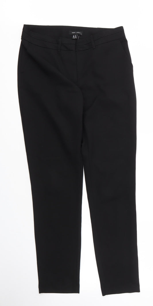 Womens UK Size 10 New Look Regular Fit Carrot Black Trousers