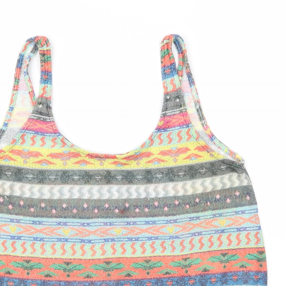Womens UK Size M Zara Multicoloured Basic Tank
