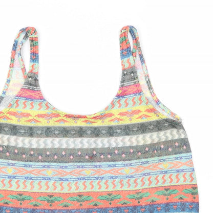 Womens UK Size M Zara Multicoloured Basic Tank