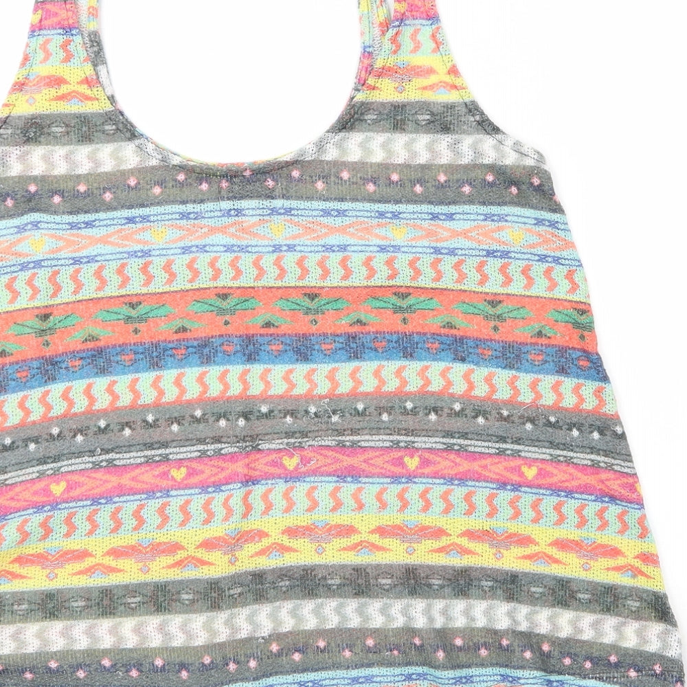Womens UK Size M Zara Multicoloured Basic Tank