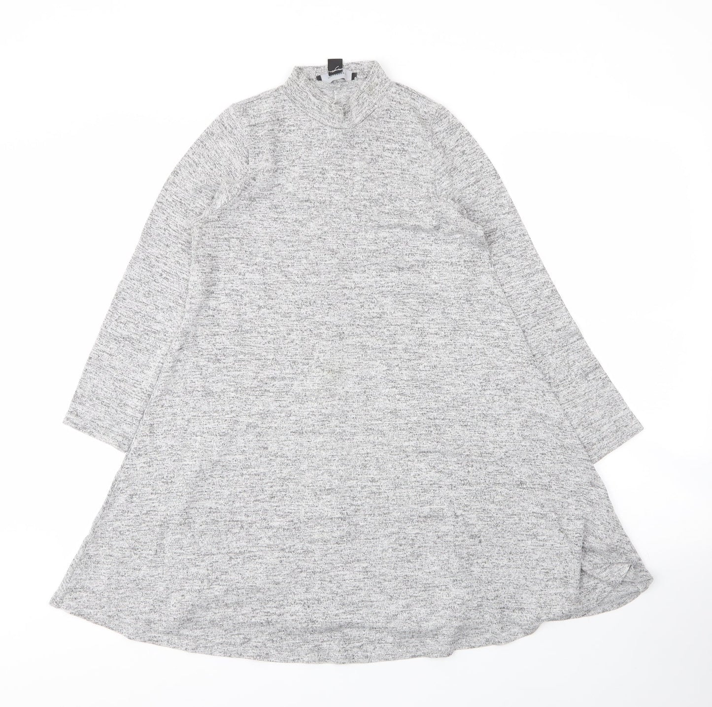 Primark Womens Grey  Viscose Tunic Blouse Size 8 Round Neck