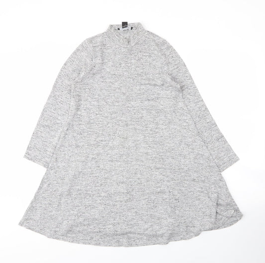 Primark Womens Grey  Viscose Tunic Blouse Size 8 Round Neck