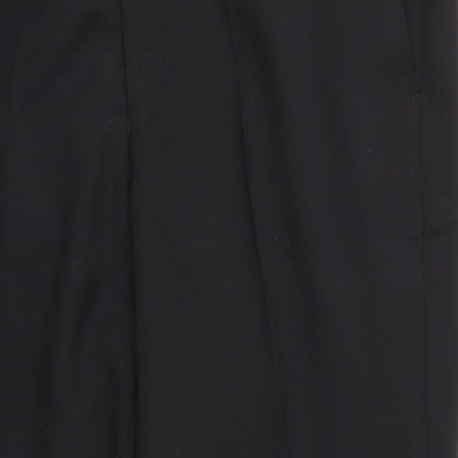 M&S Mens Black  Wool Trousers  Size 42 in L27 in Regular Zip