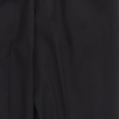 M&S Mens Black  Wool Trousers  Size 42 in L27 in Regular Zip