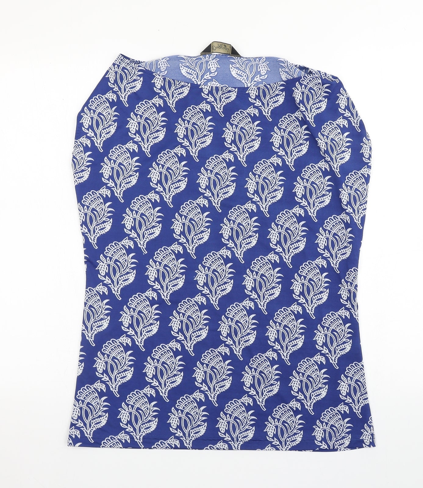 Originals Womens Blue Floral Polyester Basic Blouse Size 12 Round Neck