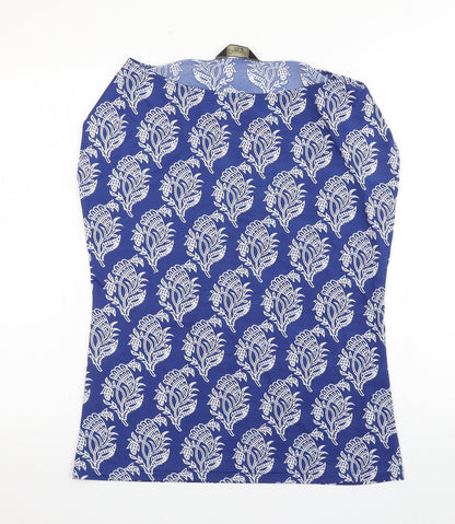 Originals Womens Blue Floral Polyester Basic Blouse Size 12 Round Neck