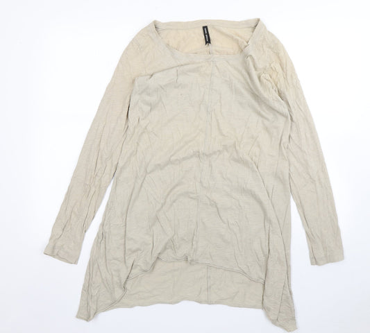 M&S Womens Beige  Cotton T-Shirt Dress  Size 14  Round Neck