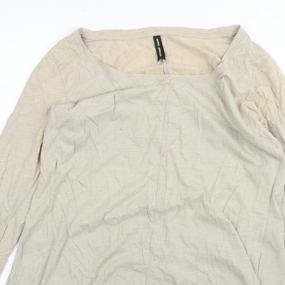 M&S Womens Beige  Cotton T-Shirt Dress  Size 14  Round Neck