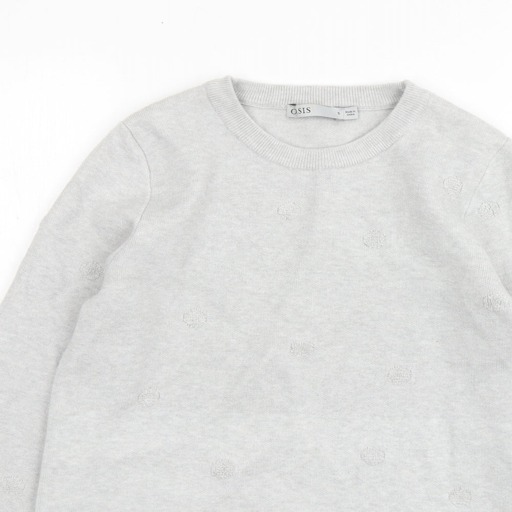 Womens UK Size S Oasis Grey Pullover Jumper