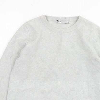 Womens UK Size S Oasis Grey Pullover Jumper