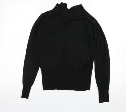 Oasis Womens Black Round Neck  Acrylic Pullover Jumper Size S