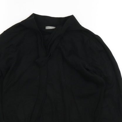 Oasis Womens Black Round Neck  Acrylic Pullover Jumper Size S
