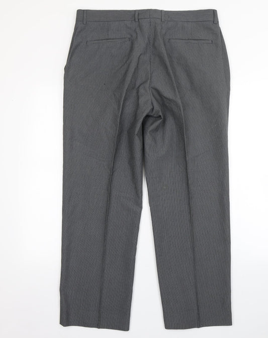 Burton  Womens Grey Striped Polyester Trousers  Size 36 L30 in Regular