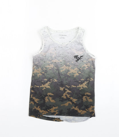 Additional front view of Primark boys’ multicoloured camouflage polyester basic tank, size 5-6, years round neck