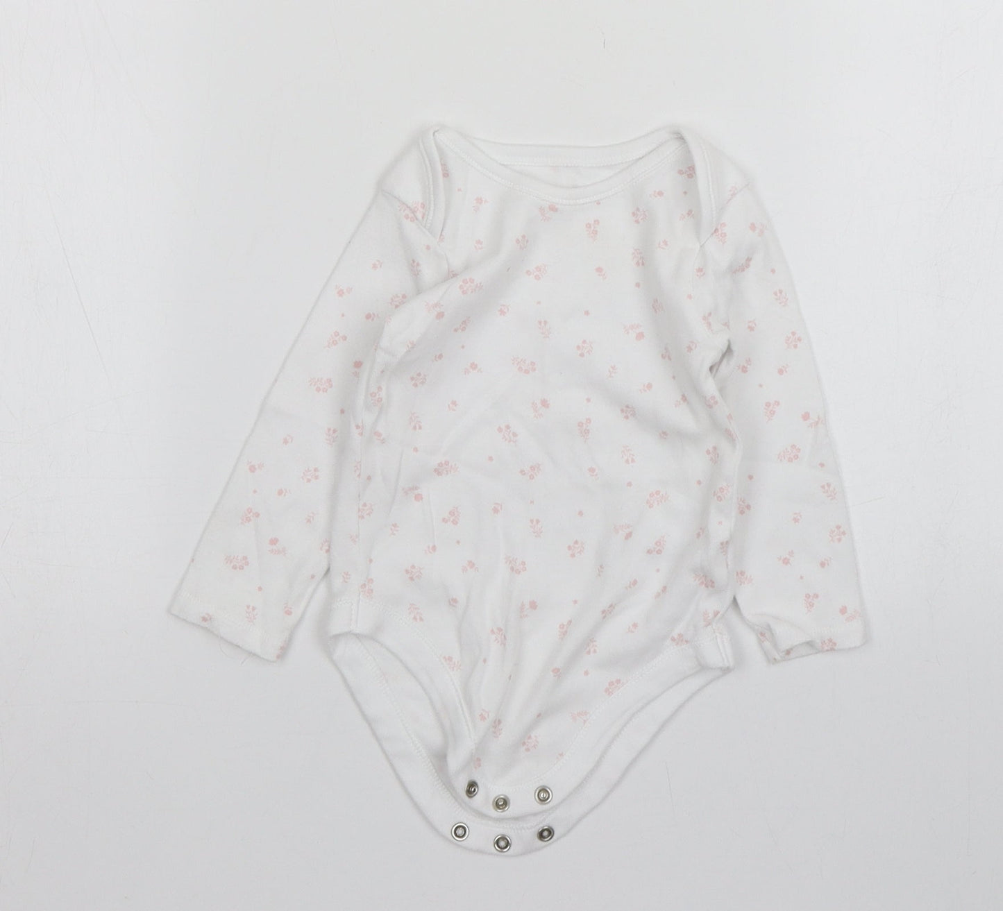 Nutmeg Girls White Floral Cotton Leotard One-Piece Size 12-18 Months