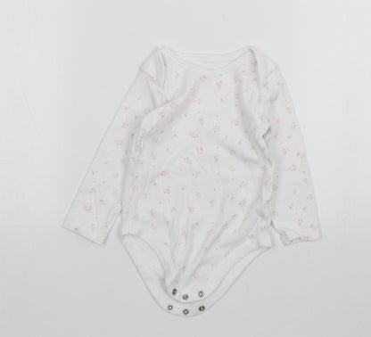 Nutmeg Girls White Floral Cotton Leotard One-Piece Size 12-18 Months