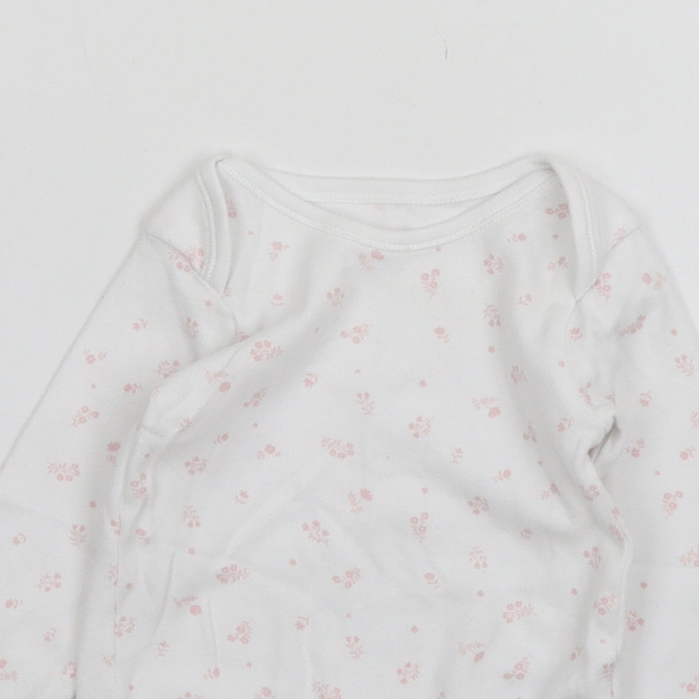 Nutmeg Girls White Floral Cotton Leotard One-Piece Size 12-18 Months