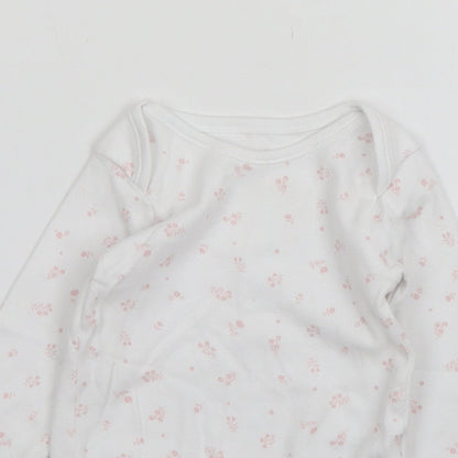 Nutmeg Girls White Floral Cotton Leotard One-Piece Size 12-18 Months