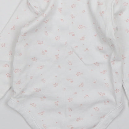 Nutmeg Girls White Floral Cotton Leotard One-Piece Size 12-18 Months