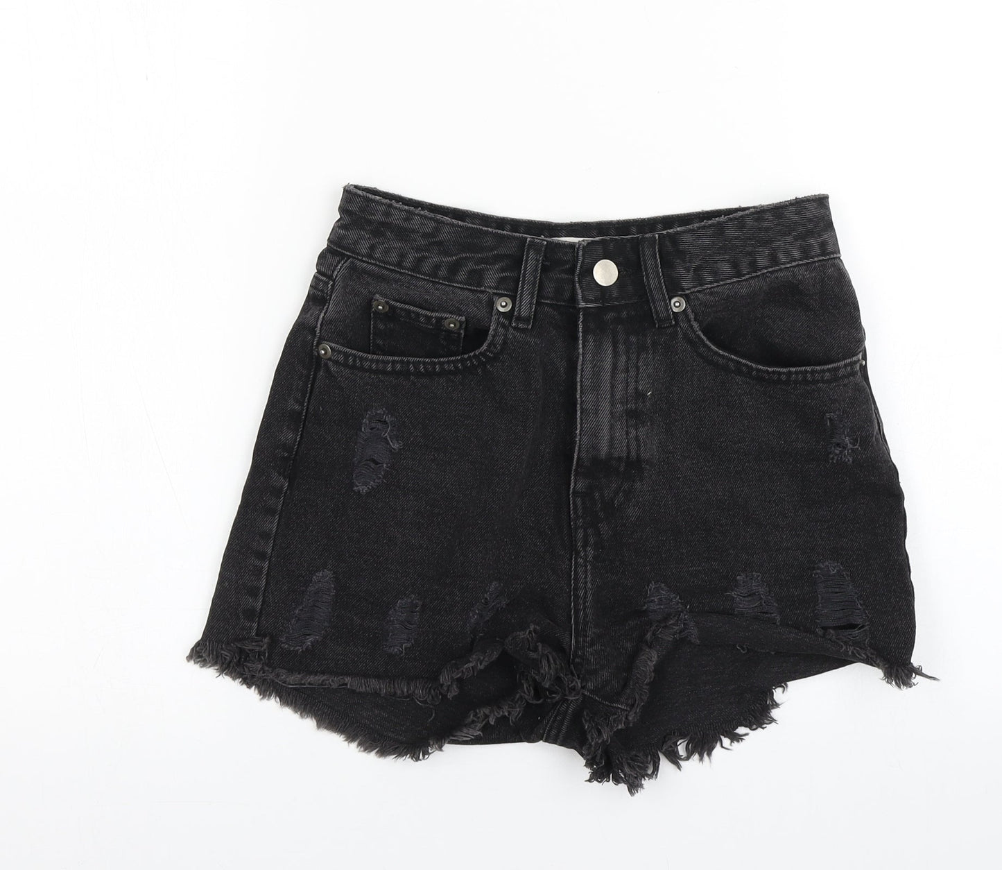 In the Style Womens Black  Cotton Cut-Off Shorts Size 6 L3 in Regular