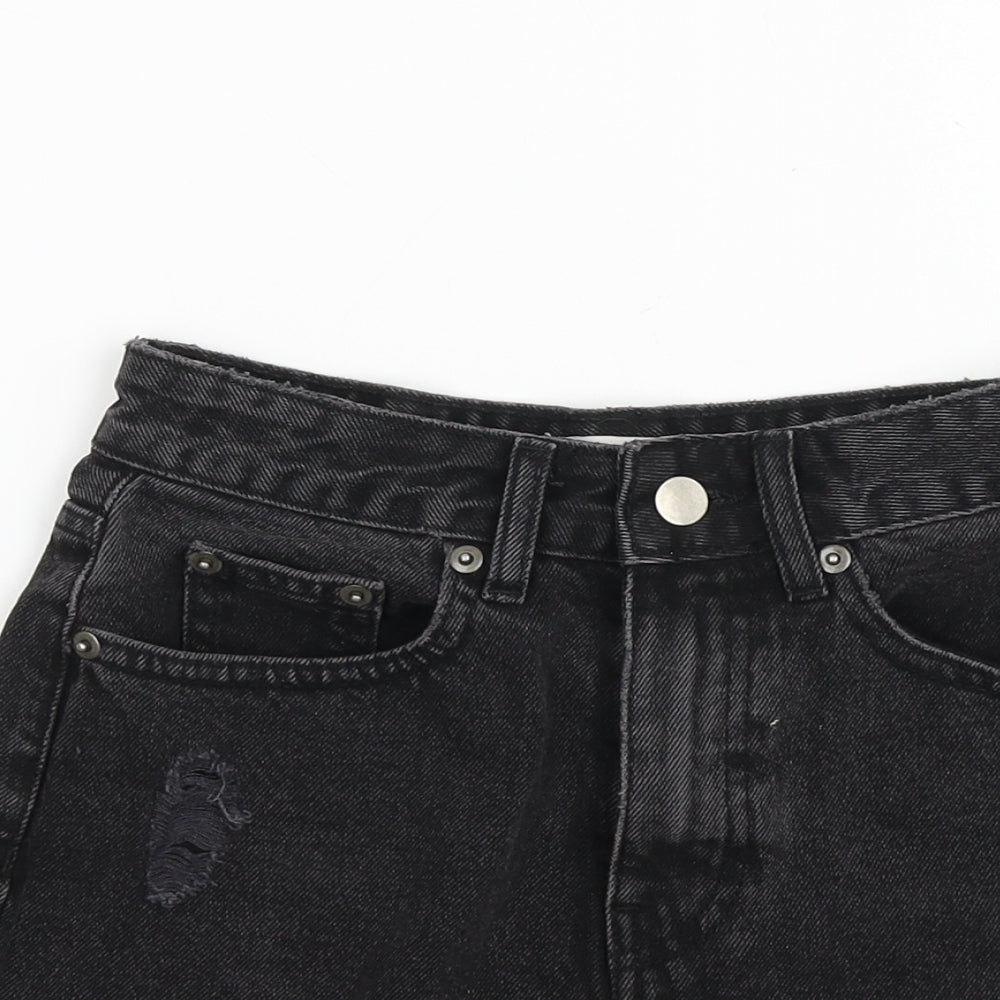 In the Style Womens Black  Cotton Cut-Off Shorts Size 6 L3 in Regular