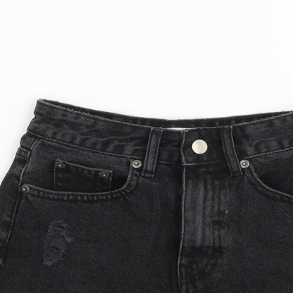 In the Style Womens Black  Cotton Cut-Off Shorts Size 6 L3 in Regular