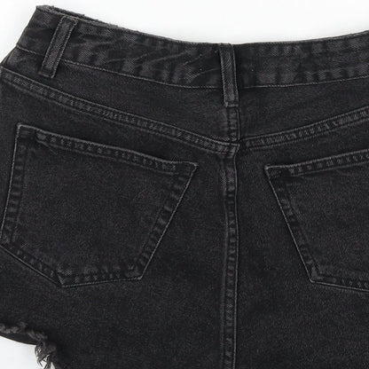 In the Style Womens Black  Cotton Cut-Off Shorts Size 6 L3 in Regular