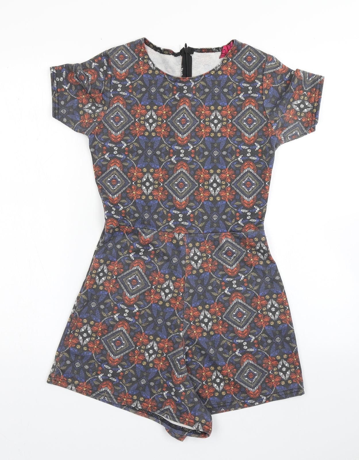 Boohoo Womens Multicoloured Batik Polyester Playsuit One-Piece Size 8 L4 in