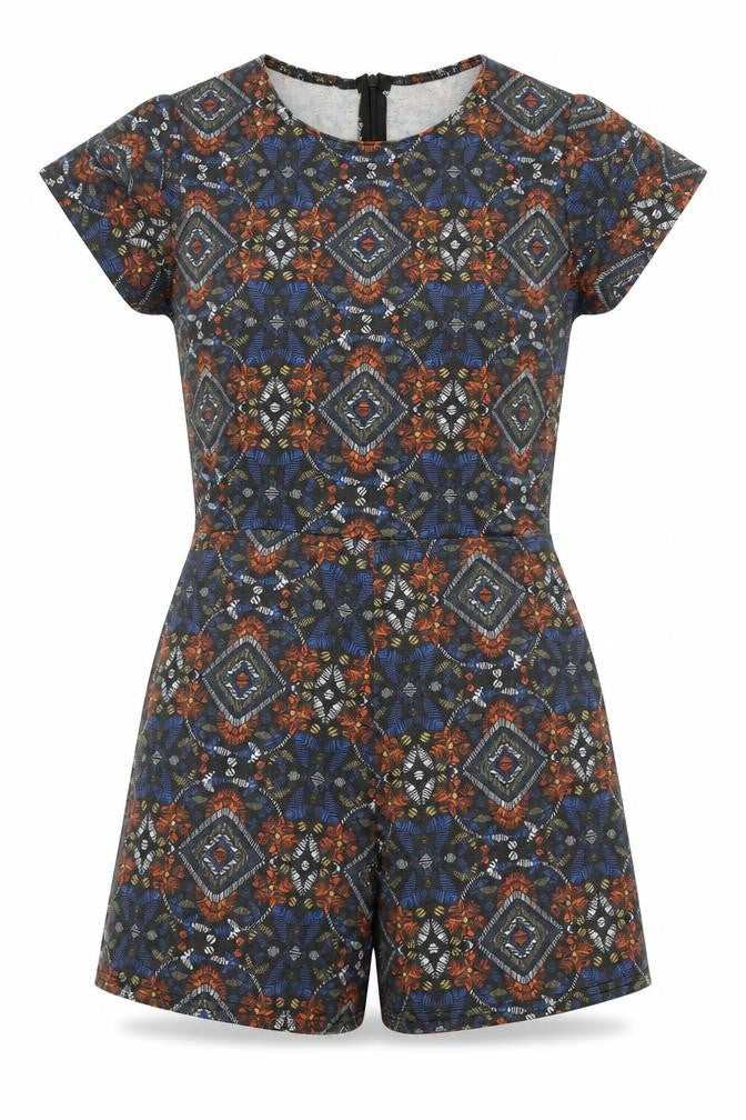 Womens UK Size 8 Boohoo One-Piece Multicoloured Playsuit