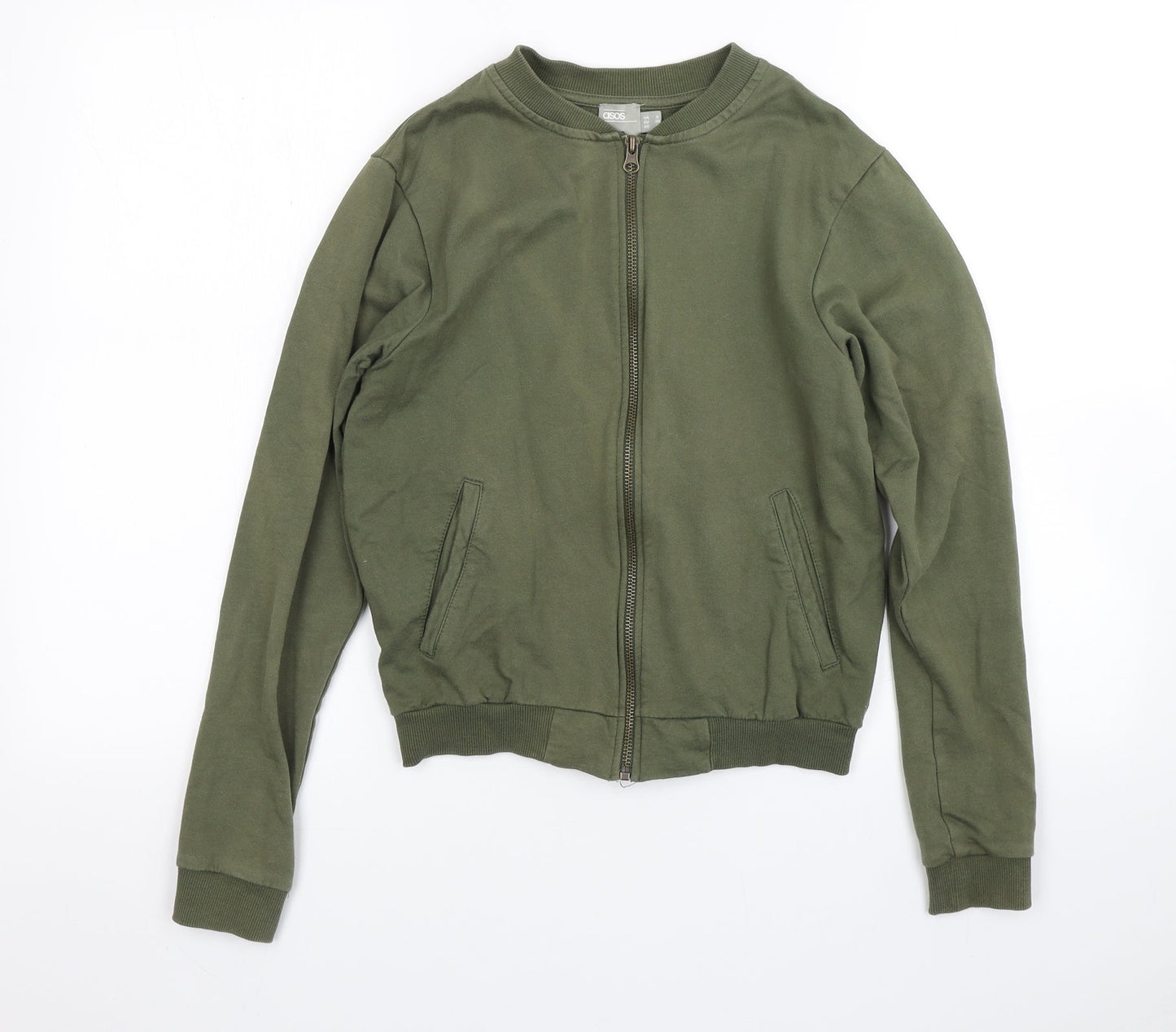 Womens UK Size 8 ASOS Green Full Zip Sweatshirt