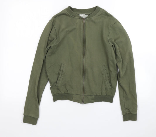 Womens UK Size 8 ASOS Green Full Zip Sweatshirt