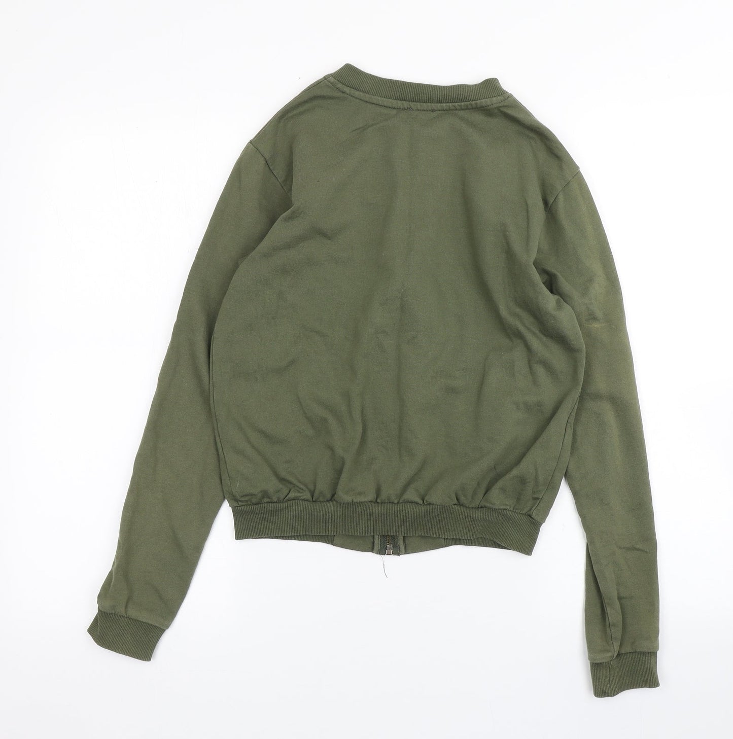 Womens UK Size 8 ASOS Green Full Zip Sweatshirt