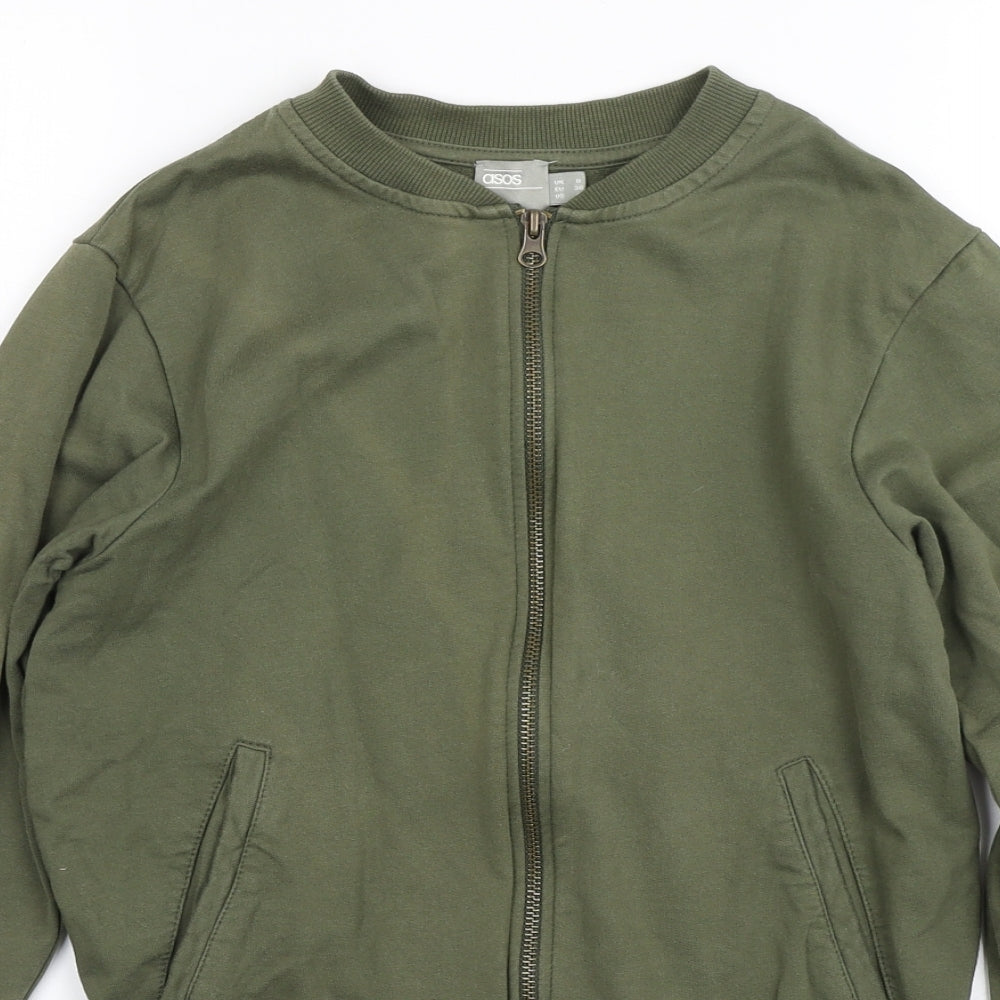 Womens UK Size 8 ASOS Green Full Zip Sweatshirt