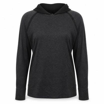 Front view of Athletic Works women’s grey cotton pullover hoodie, size M