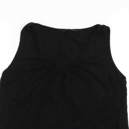George Womens Black  Viscose Basic Tank Size 14 Round Neck