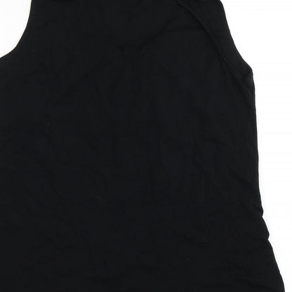 George Womens Black  Viscose Basic Tank Size 14 Round Neck