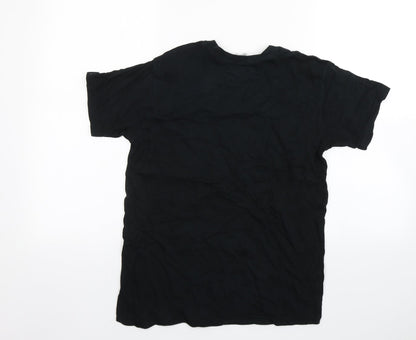 SG Boys Black  Cotton Basic T-Shirt Size 11-12 Years Round Neck