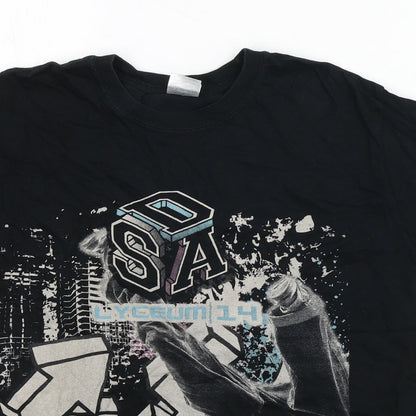 SG Boys Black  Cotton Basic T-Shirt Size 11-12 Years Round Neck