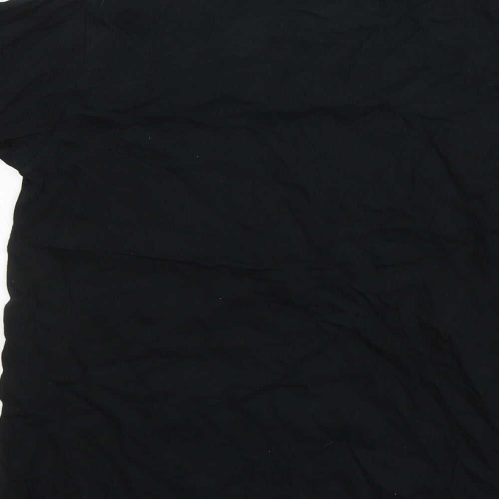 SG Boys Black  Cotton Basic T-Shirt Size 11-12 Years Round Neck