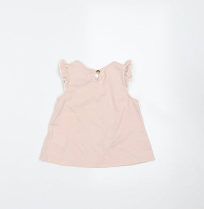 Tommy Bahama Baby Pink  Cotton Basic T-Shirt Size 12 Months Round Neck  - Garden Print